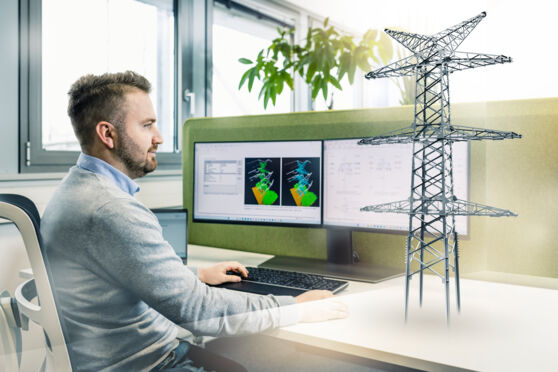 Digitale Planung und Simulation für Strommasten und Freileitungen durch Cteam-Experten.