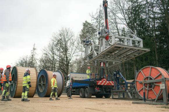 Cteam crew working on cable installation for infrastructure projects.